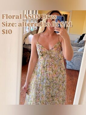 ASOS Multicolor Pastel Floral Slip Dress